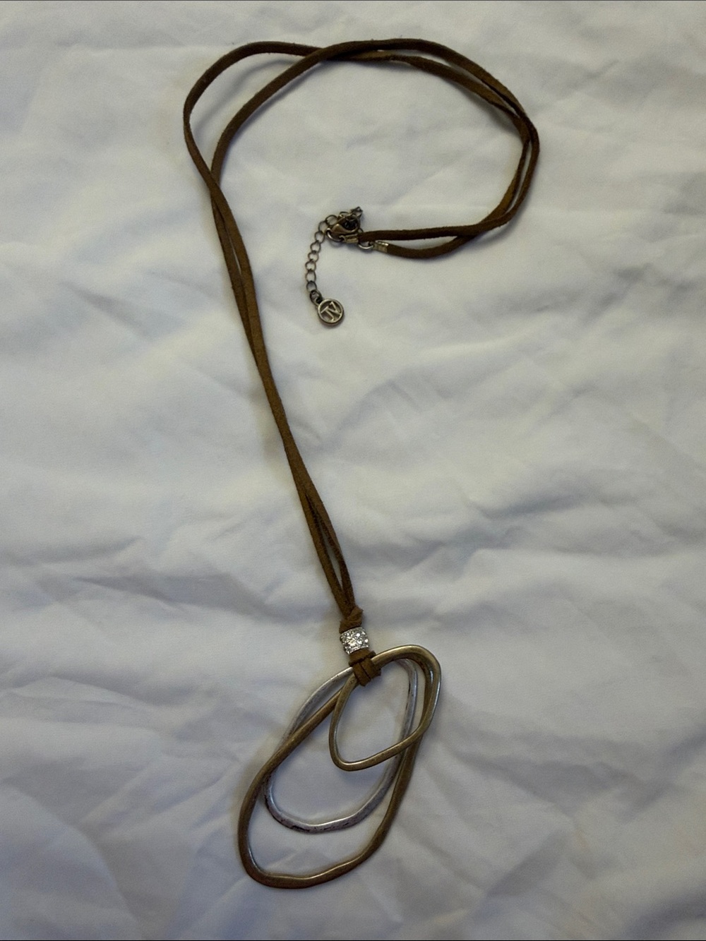 Josh V Corded Asymmetrical Layered Metal Loop Pendant Necklace